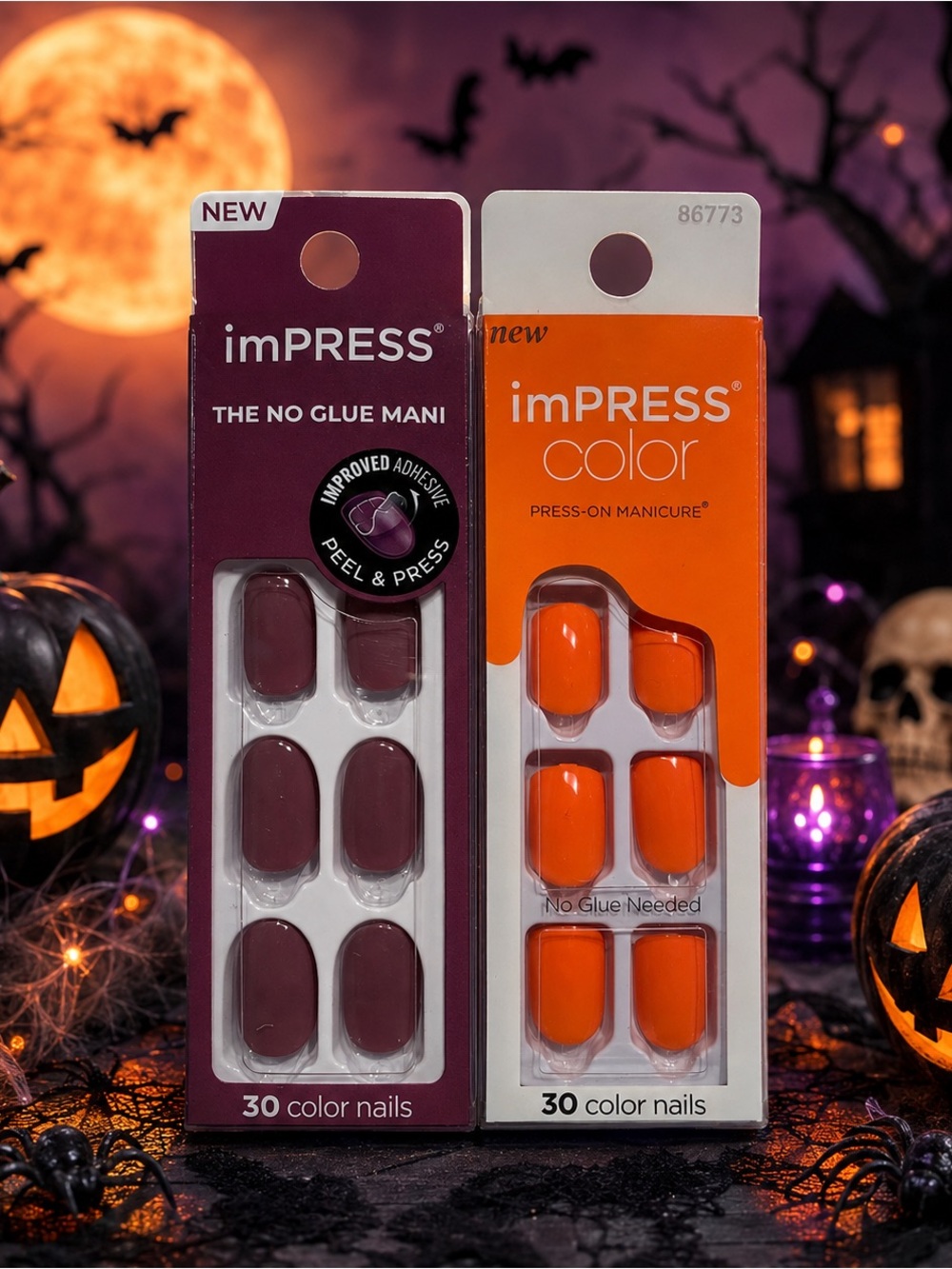 imPRESS Press-On Nails Kit — Purple Veil and Sweet Mango